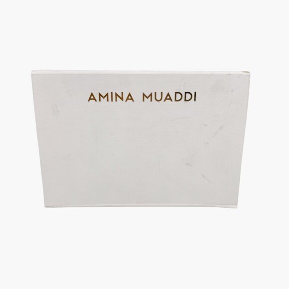 Amina Muaddi Lupita Glass Mule Wedge Size 40.5 US 10.5 Beige Tan PVC Slide Heels - Picture 3 of 15